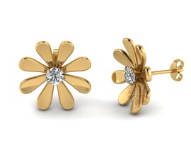 Vogue Crafts and Designs Pvt. Ltd. manufactures Classic Gold Floral Earrings at wholesale price.